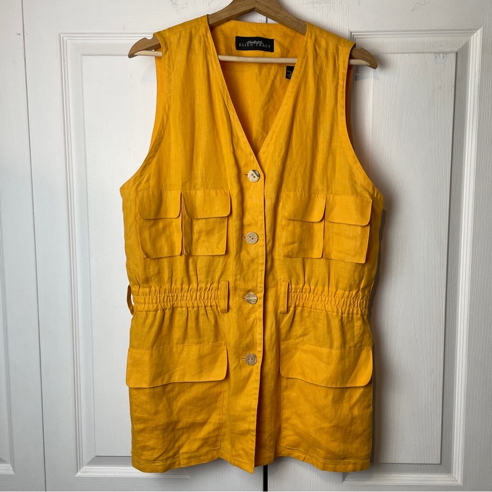 LINEN Cargo Safari Vest